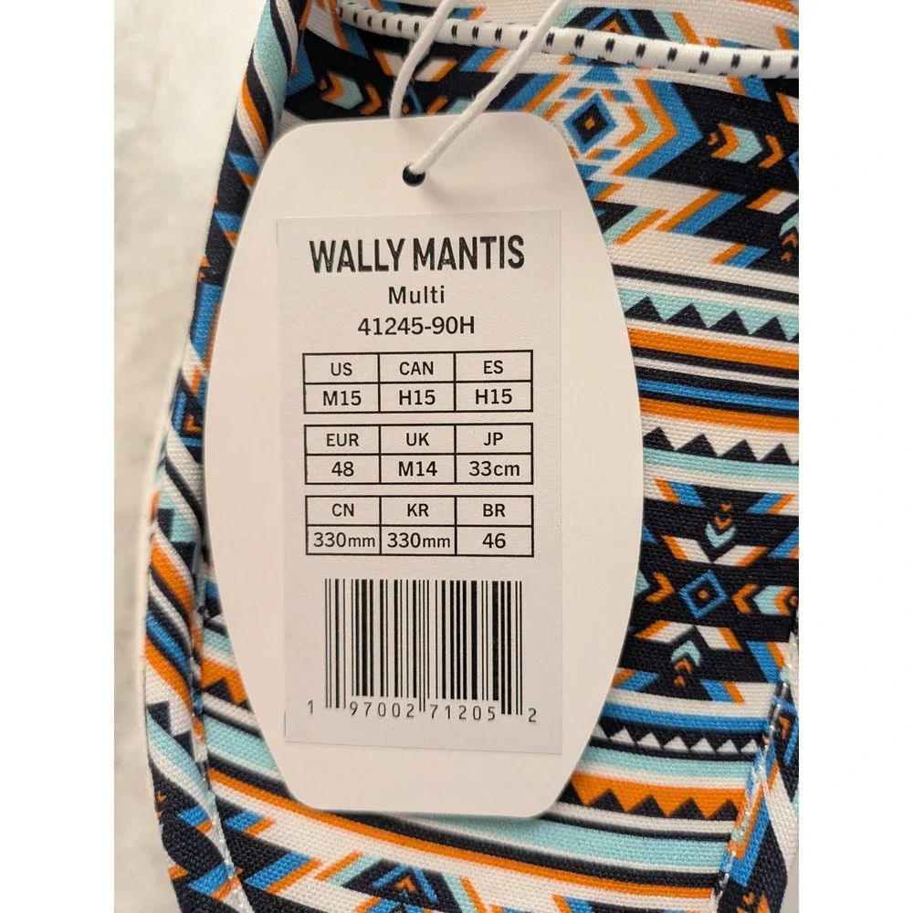 NWT Hey Dude Wally Mantis Mens 15 Aztec Southwestern Slip On Shoes 41245-90H